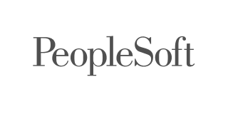 The gray-colored PeopleSoft company logo on a white background.