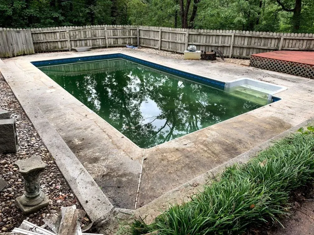 Pool Patio Before — Maryville, TN — Godbey Clean LLC