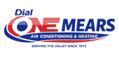 Dial One Mears Air Conditioning & Heating logo in blue and red with “Serving the Valley Since 1973” text