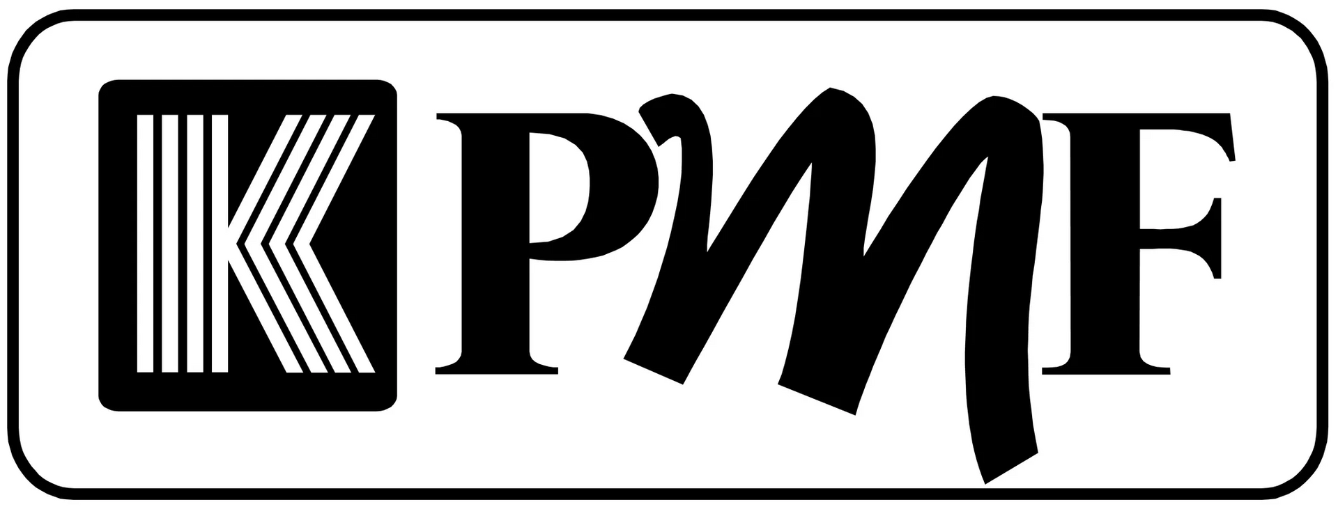 Logo with the letters KPM in a rectangular frame.