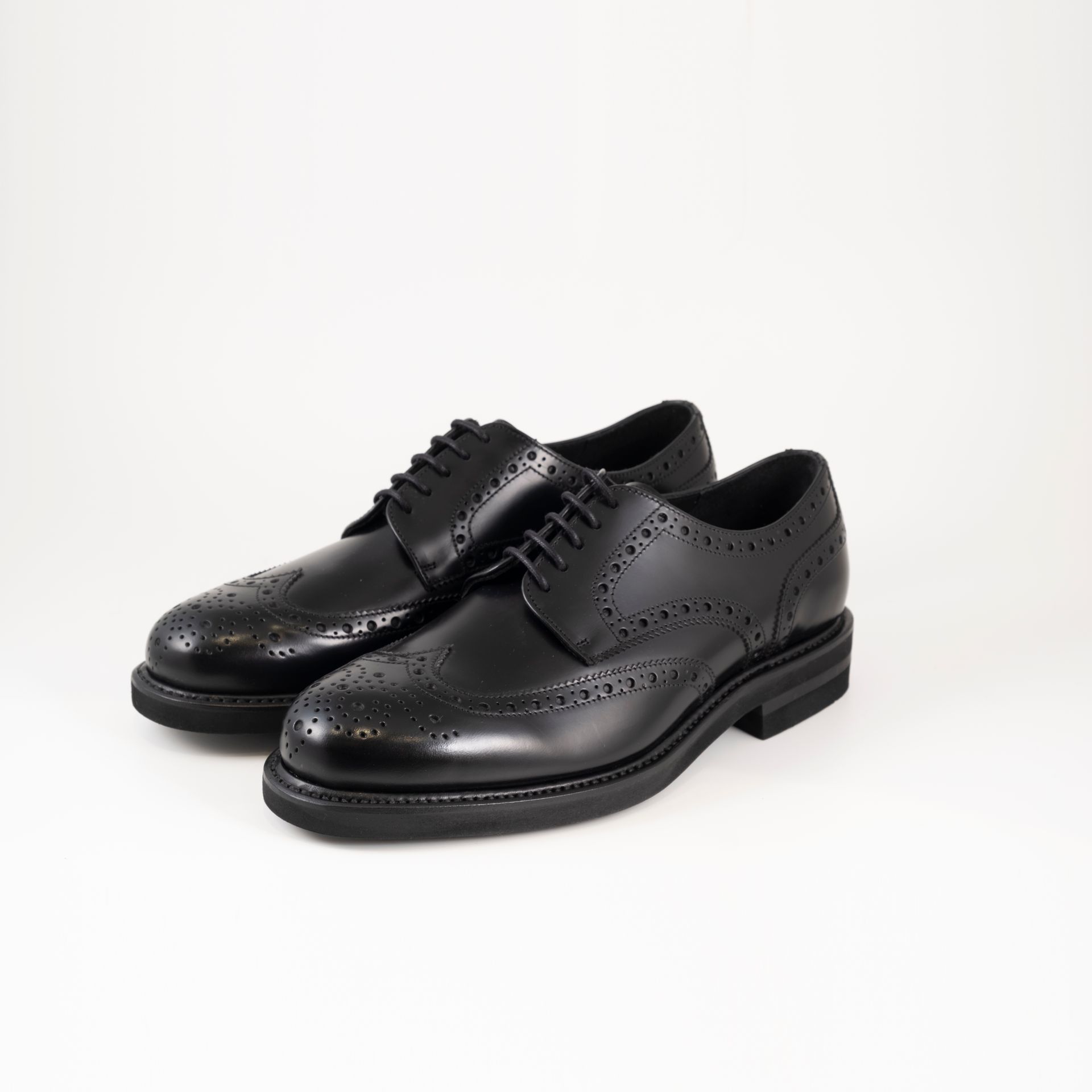 BERWICK derby     oxford spazzolato nero sfoderato , fondo xl