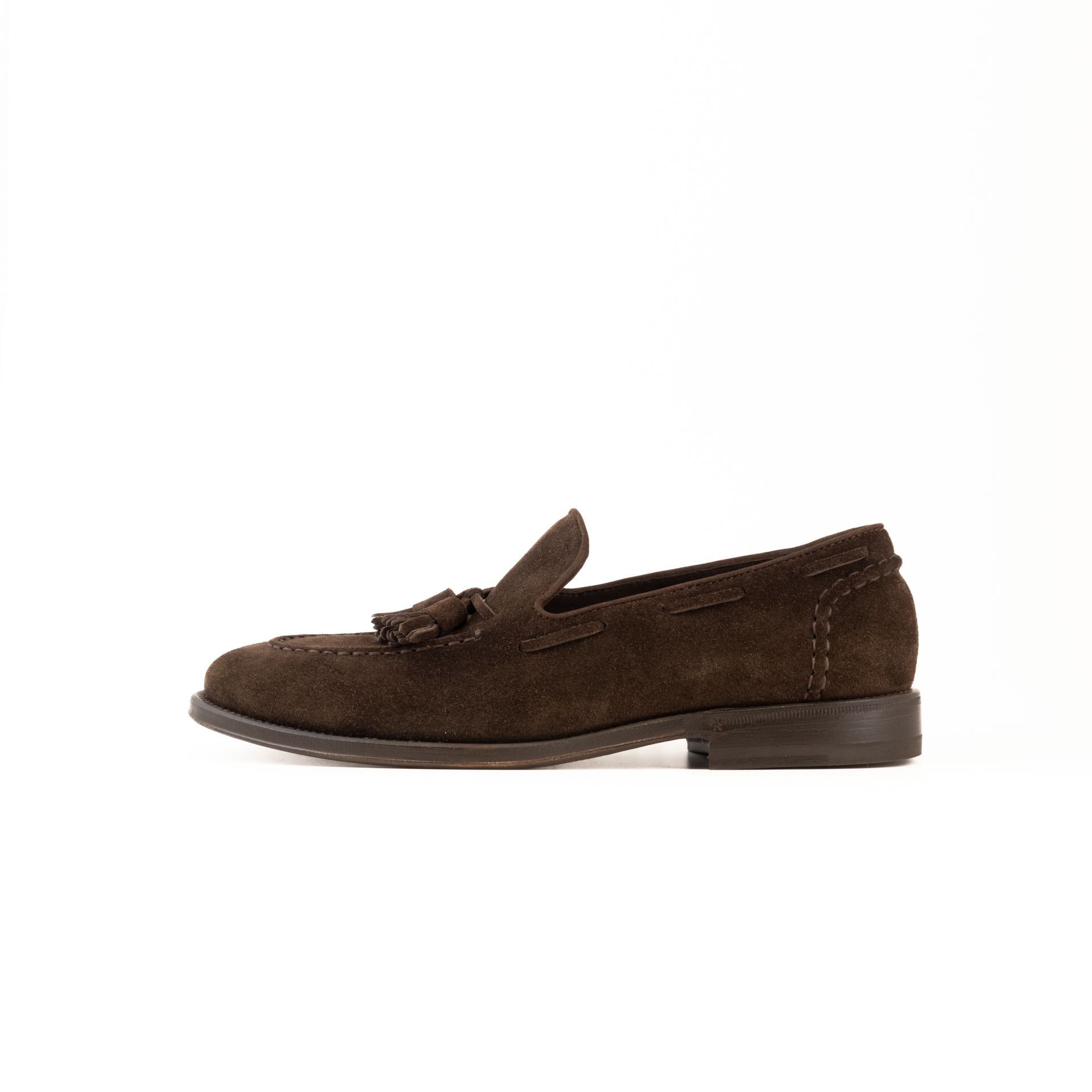 HENDERSON TASSEL LOAFERS camoscio moro , fondo cuoio
