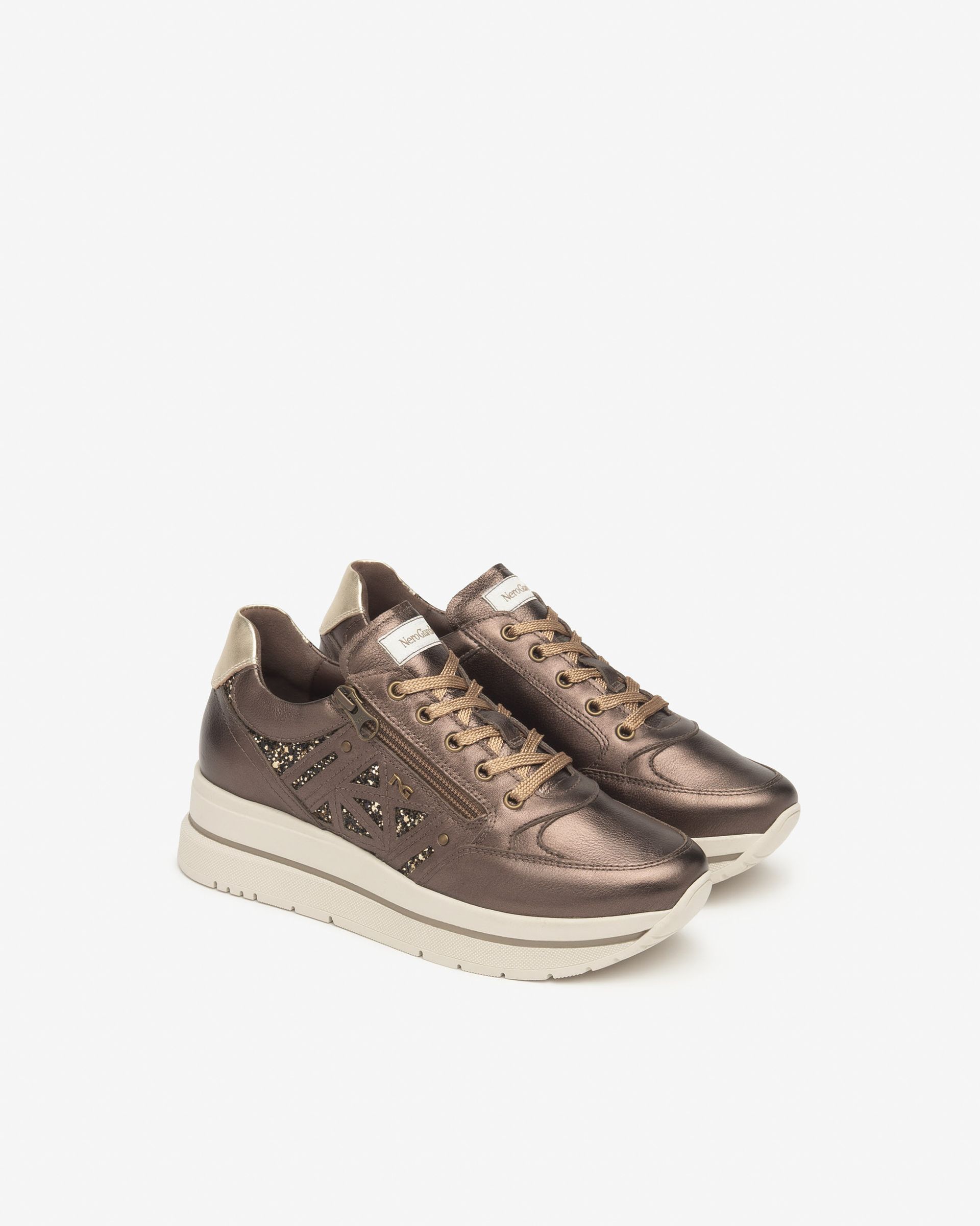 NERO GIARDINI sneakers , pelle marrone