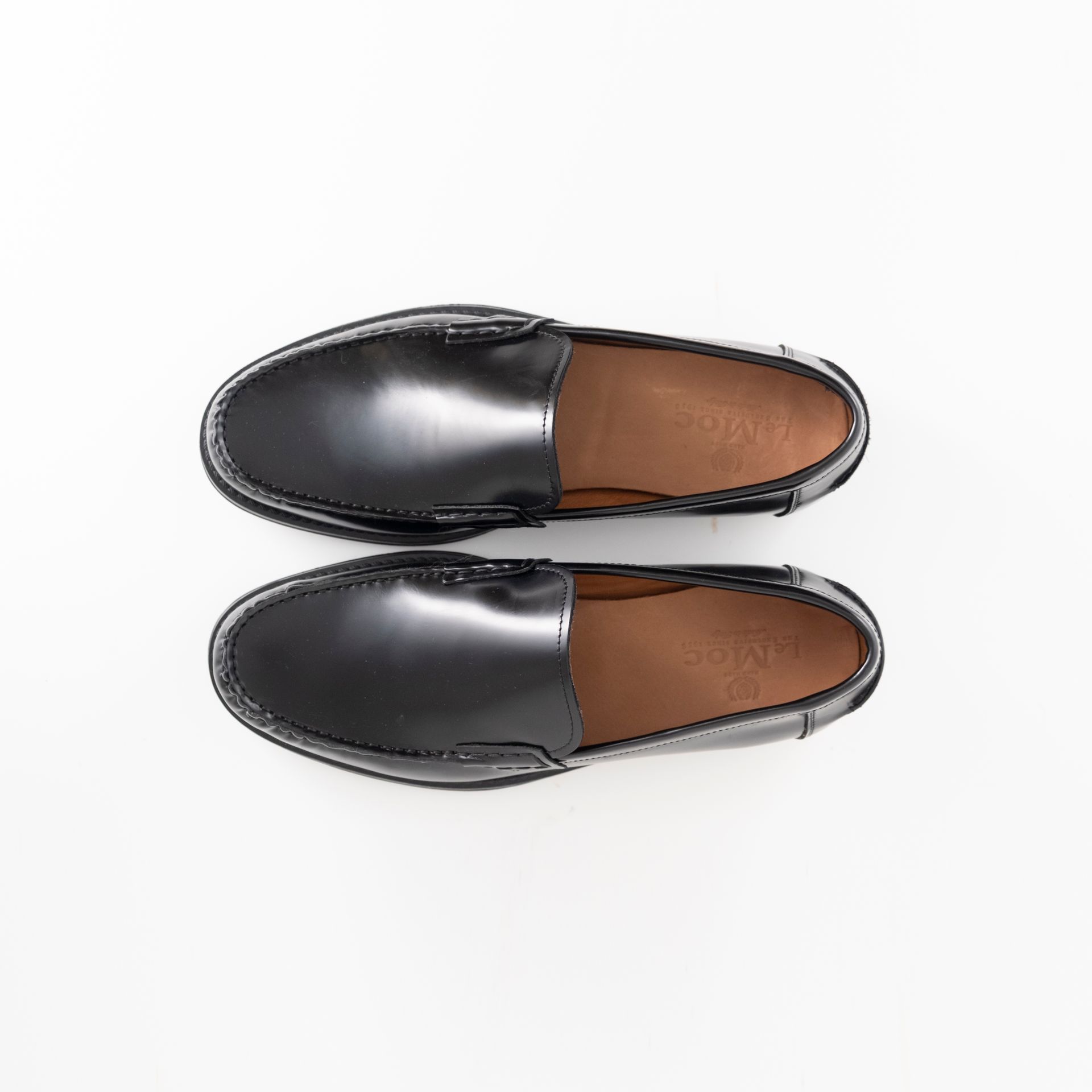 LE MOC mocassino         spazzolato nero , fondo gomma