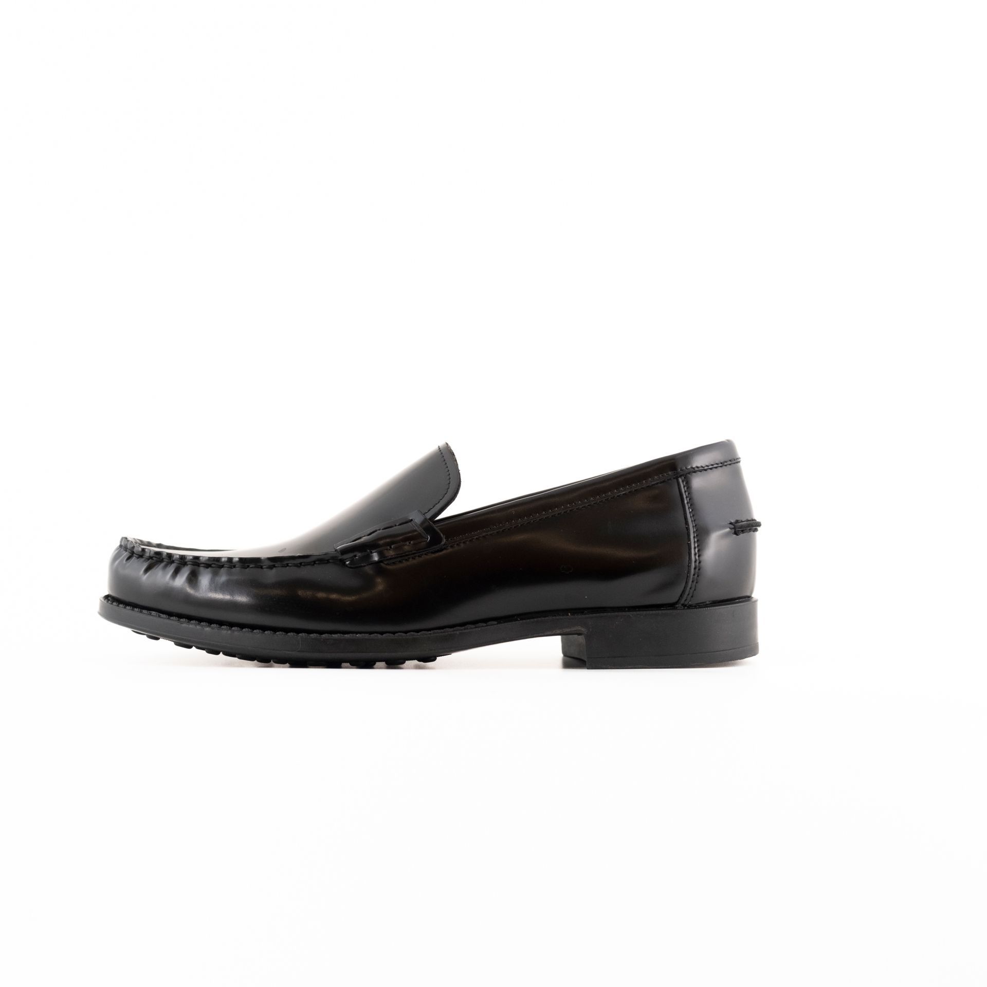 LE MOC mocassino         spazzolato nero , fondo gomma