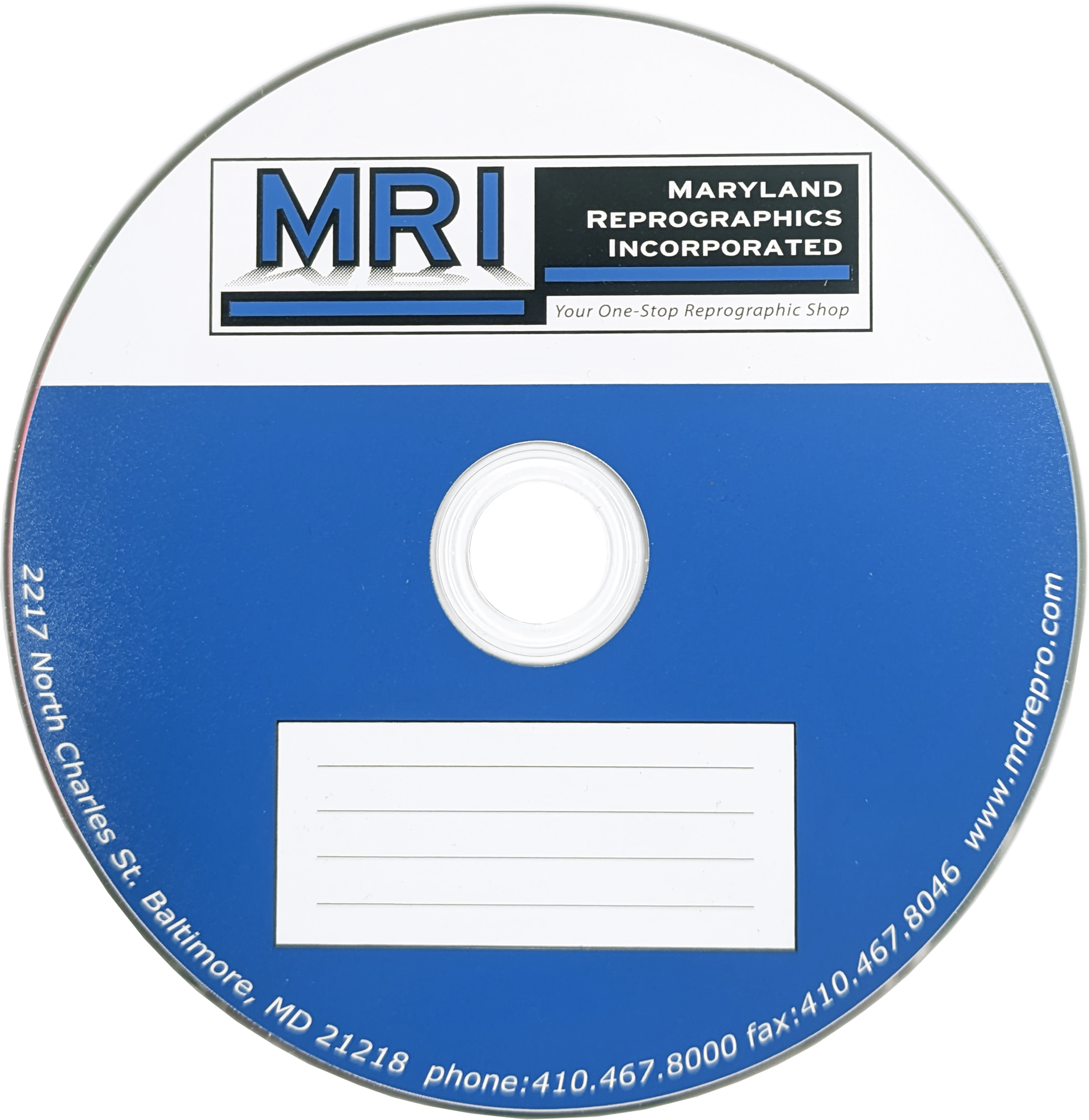 CD-ROM with custom printed label	