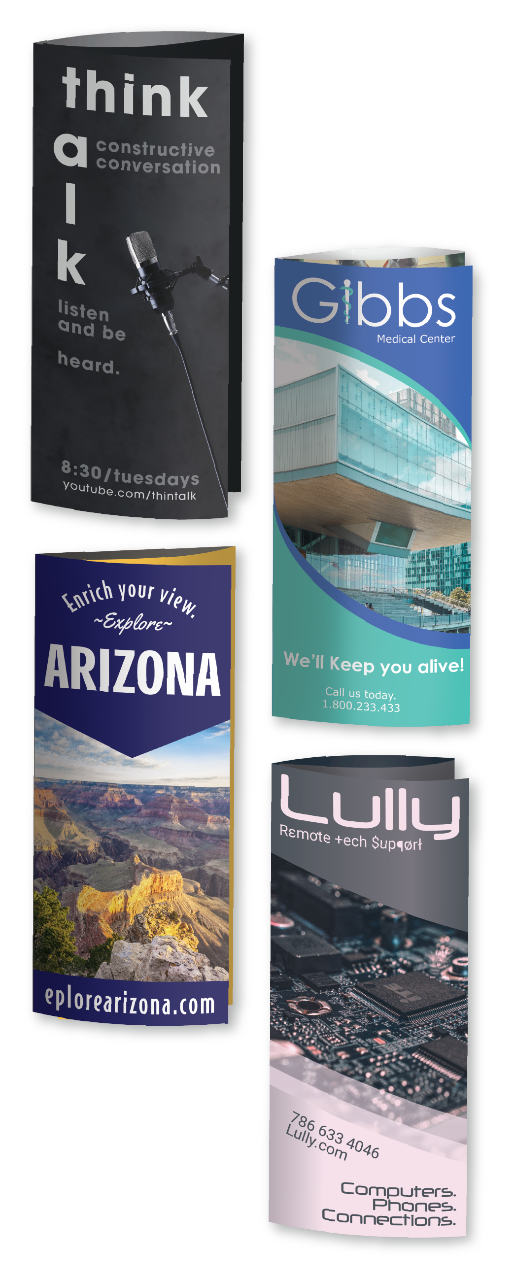 Tri-fold brochure with full-color printing	