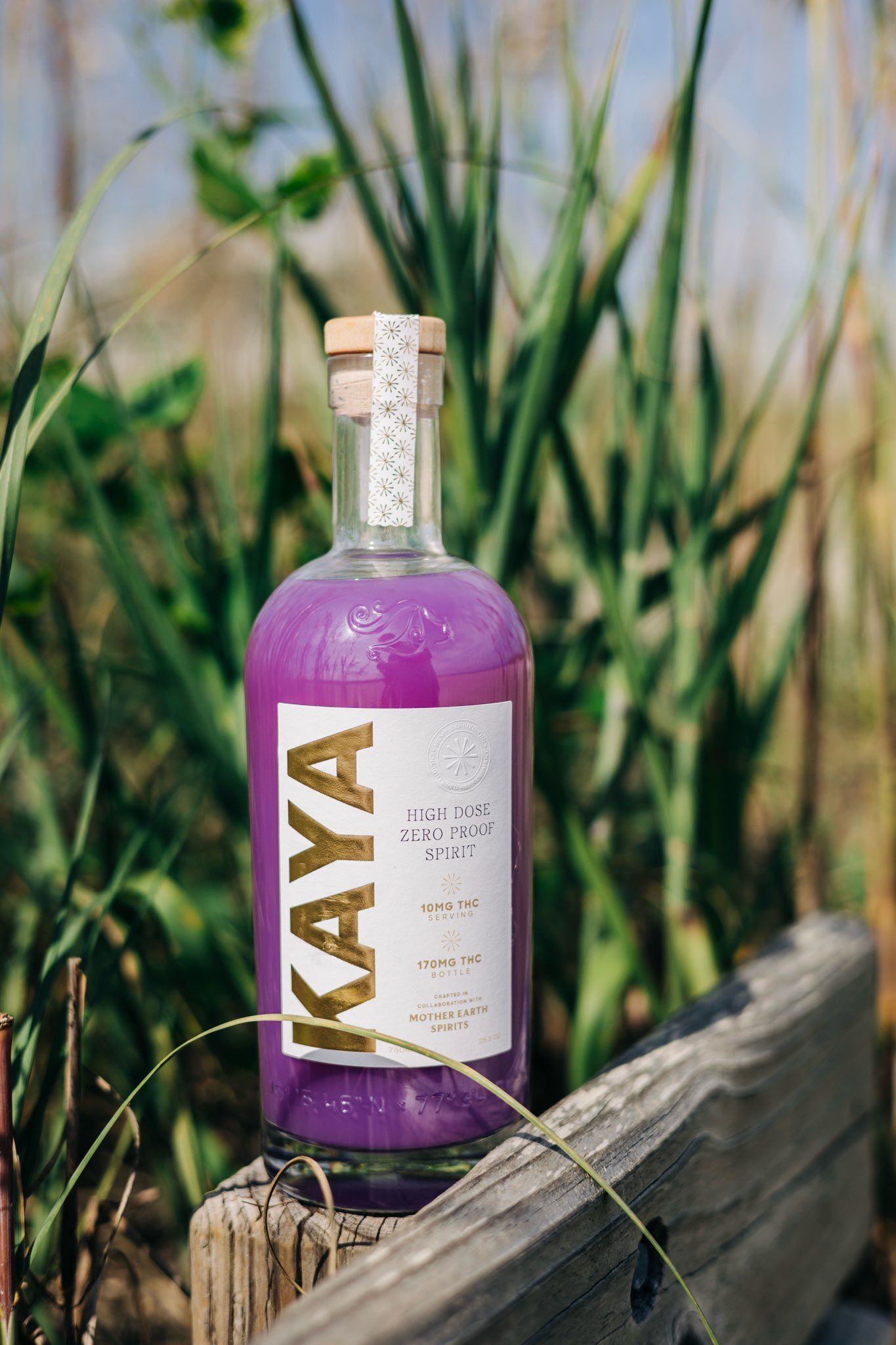 Massage oil bottle labeled 