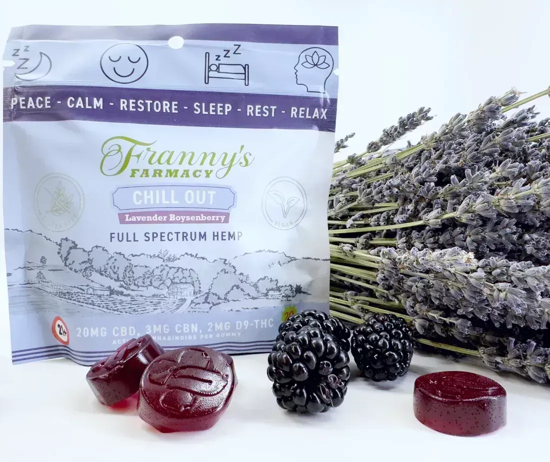 Franny's Farmacy Chill Out Full Spectrum vegan gluten free CBD gummies
