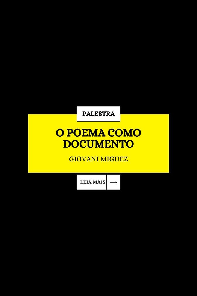 A capa do livro o poema como documento é amarela e preta.