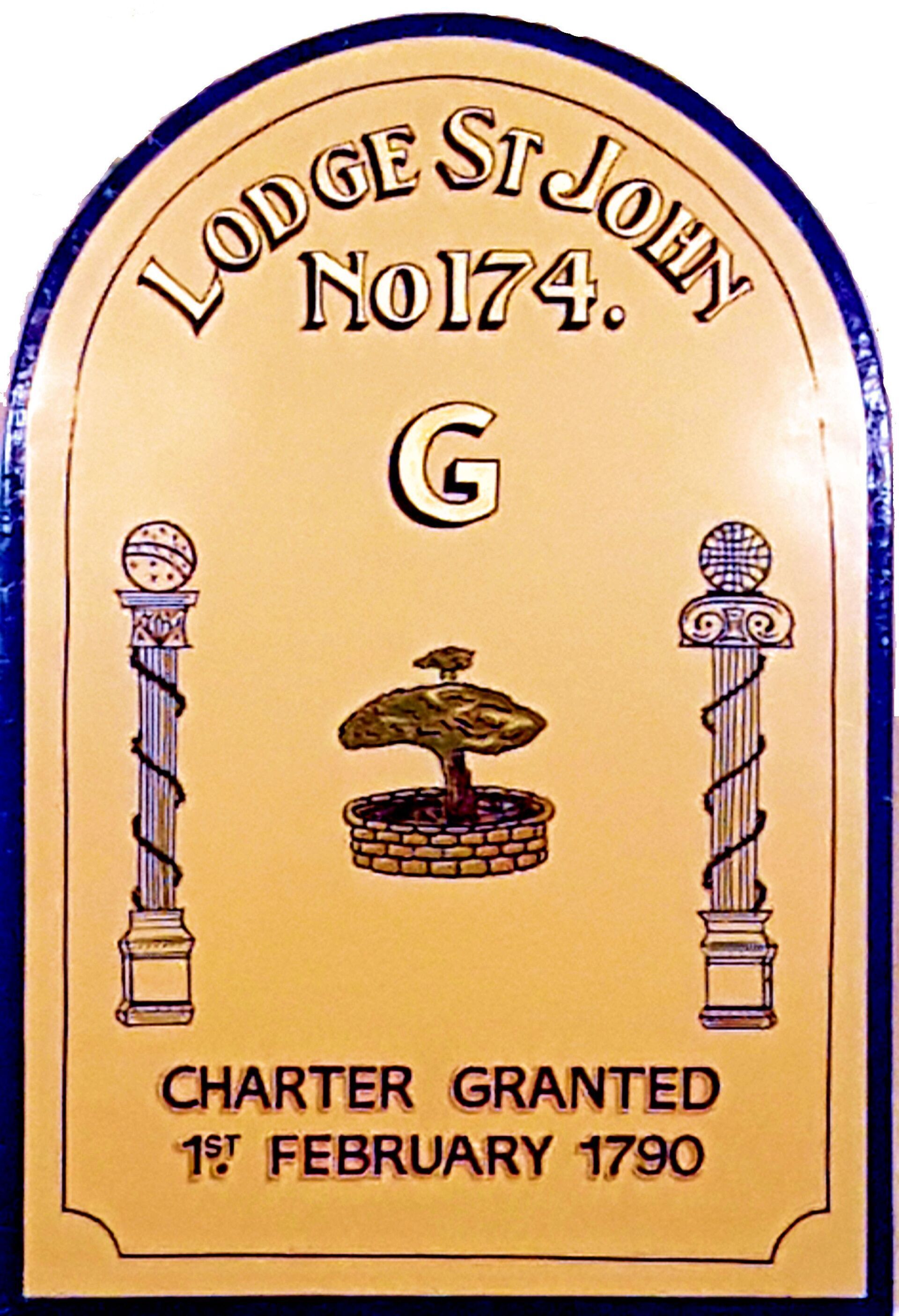 Lodge St John 174 Dunning Name Board Lodge St John 174 Dunning Name Board