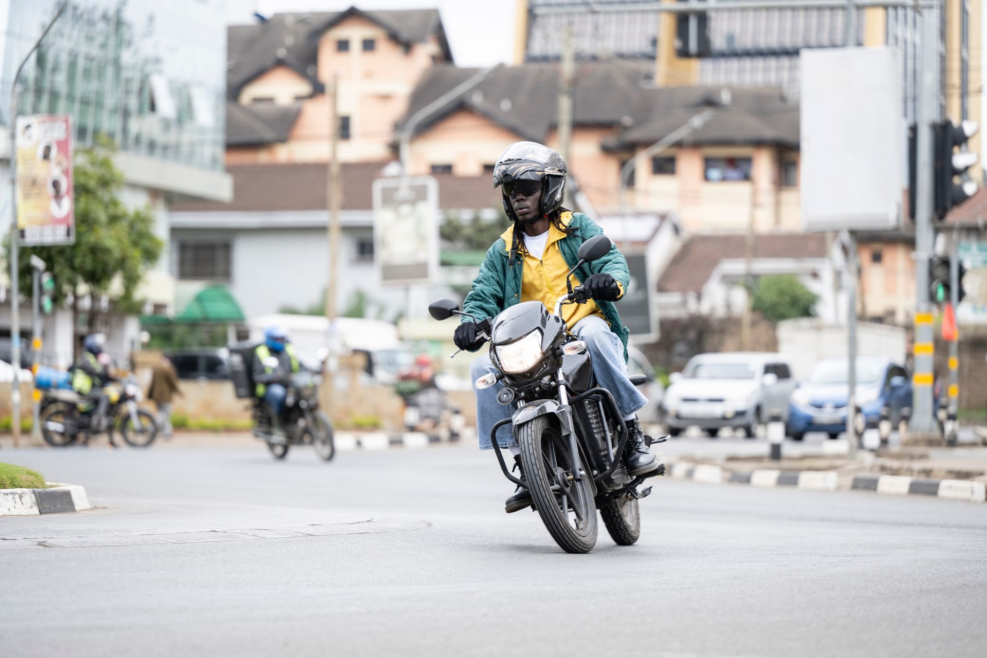 rider on 350cc electric vehicle powered by smart battery.