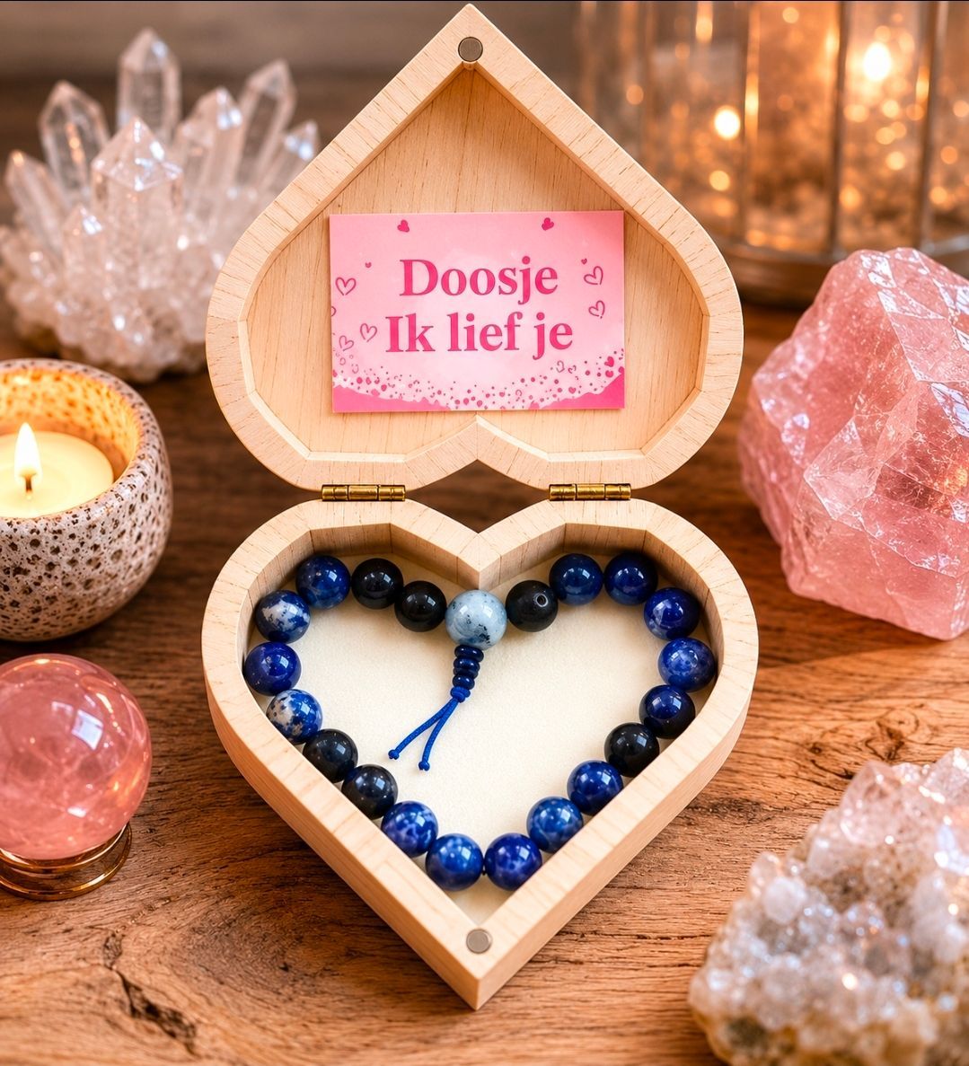 Box 'I love you' - with Sodalite Bracelet 21 cm