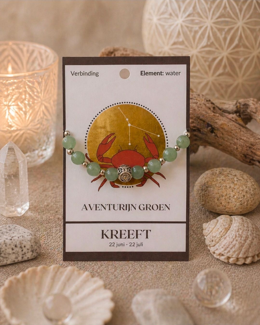Armband Aventurijn - Sterrenbeeld 'Kreeft'