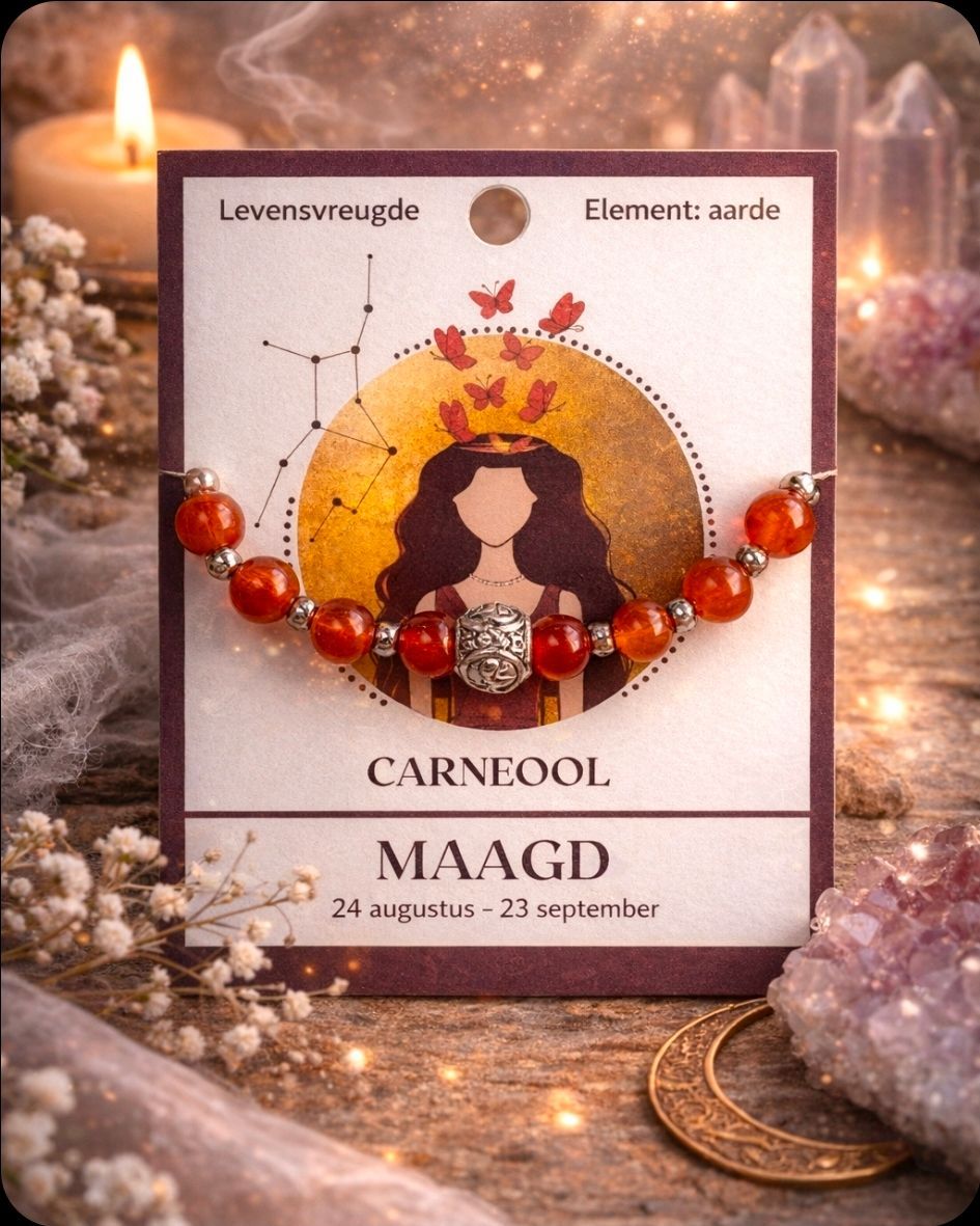 Armband Carneool - Sterrenbeeld 'Maagd'