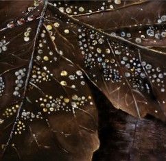 Schilderij - Gouden druppels / Carine's Creaties