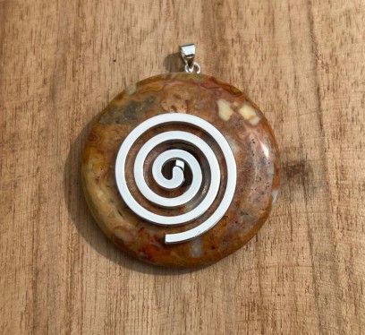 Crazy Lace Agaat Donut hanger - Spiraal / 4 cm