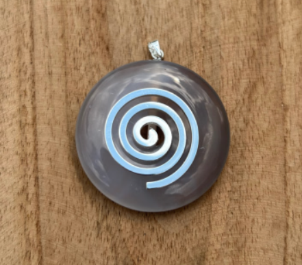 Agaat Donut hanger - Spiraal / 4 cm