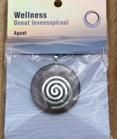 Agaat Donut hanger - Spiraal / 4 cm