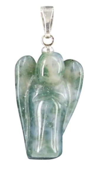 Agaat Mos Engel Hanger / 2 cm