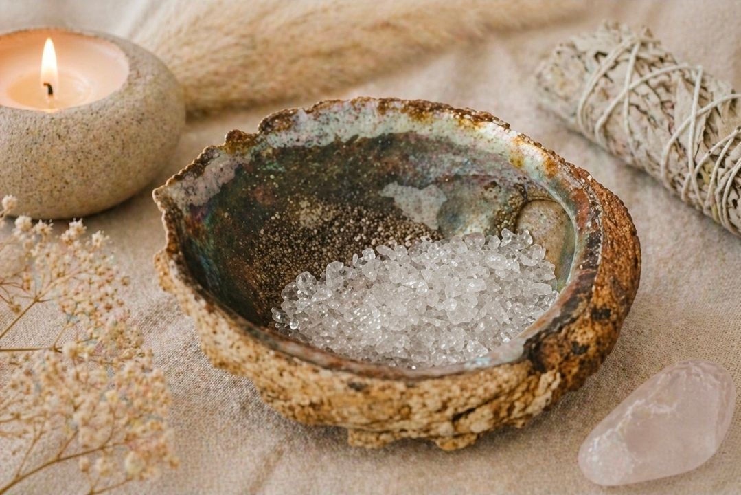 Albalone Oplaad Schelp met Bergkristal