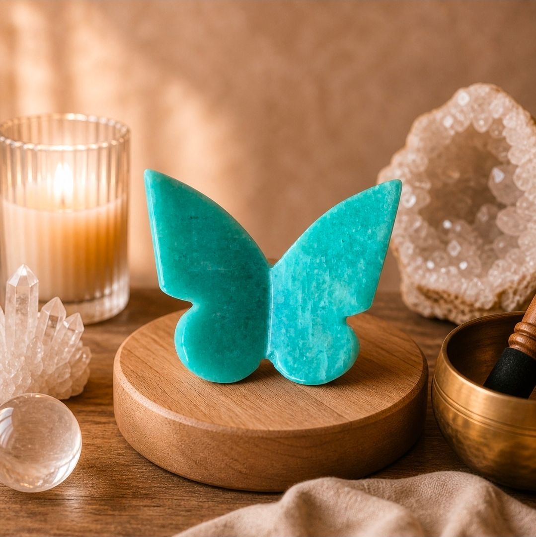 Amazonite Gemstone Butterfly – 6x5 cm (MG)