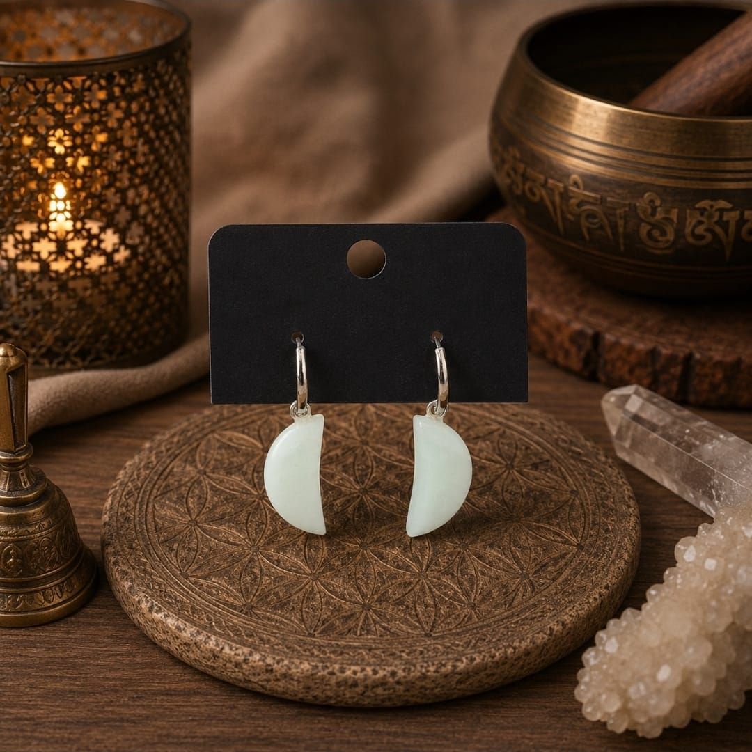Amazonite Moon Earrings