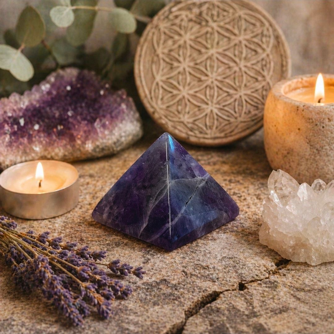 Amethyst gemstone pyramid - 3.5 cm 12.87