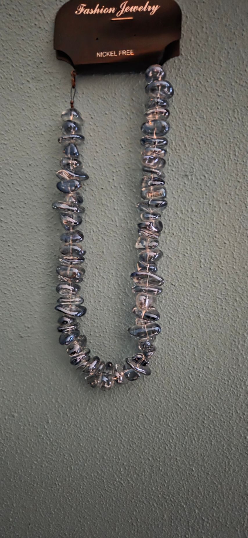 Prachtige Aqua Aura Ketting - Bewerkt met vloeibaar goud