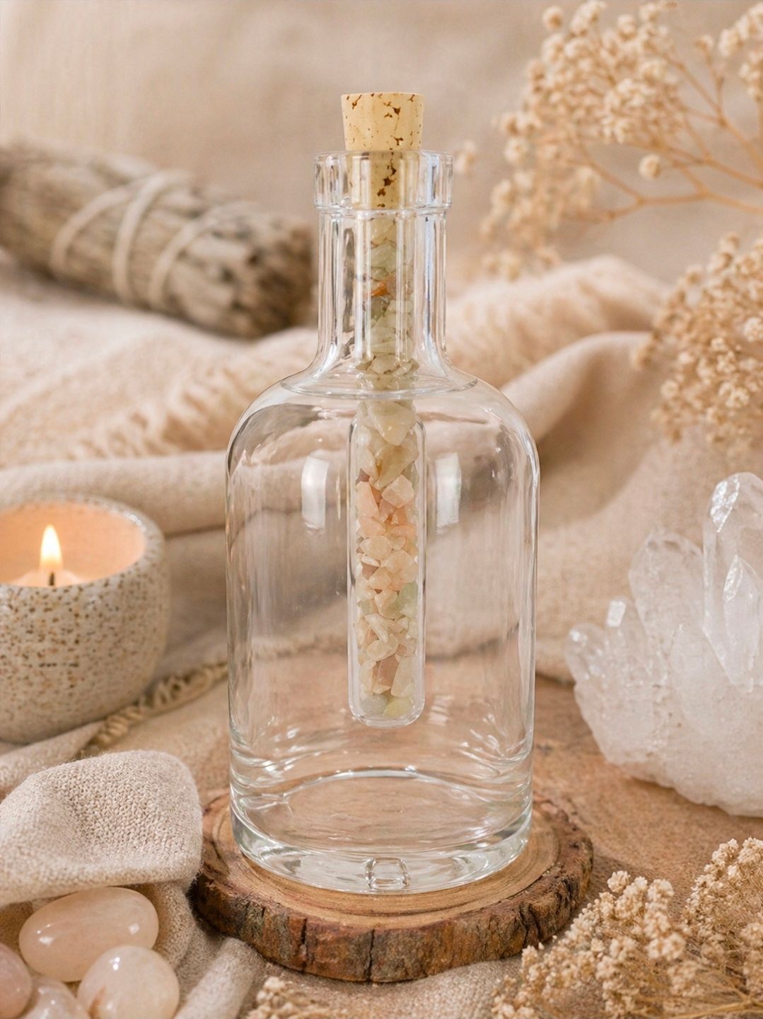 Aqua Gems Glass Gemstone Wall - Rock Crystal & Moonstone / Intuition & Perception (mt S)