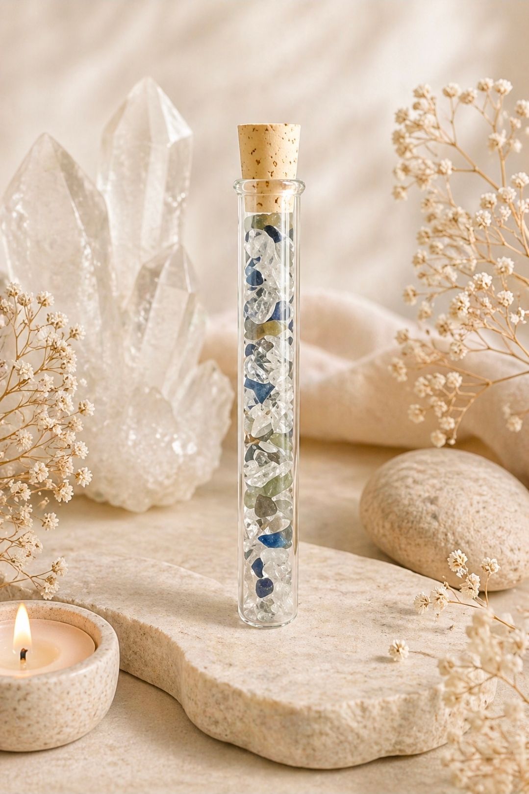 Aqua Gems Glass Gemstone Wall - Rock Crystal, Chalcedony, Labradorite and Sodalite / Success & Wonder (mt S)