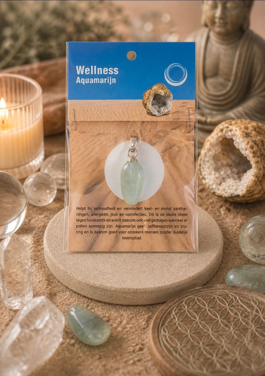 Aquamarine Health Pendant   Necklace
