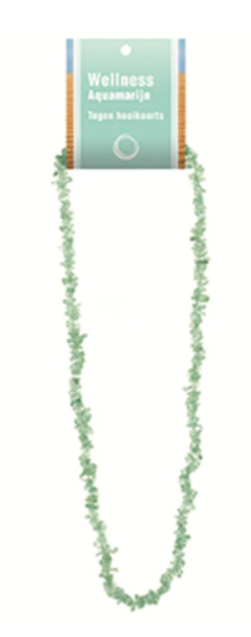 Ketting Aquamarijn met betekenis kaartje