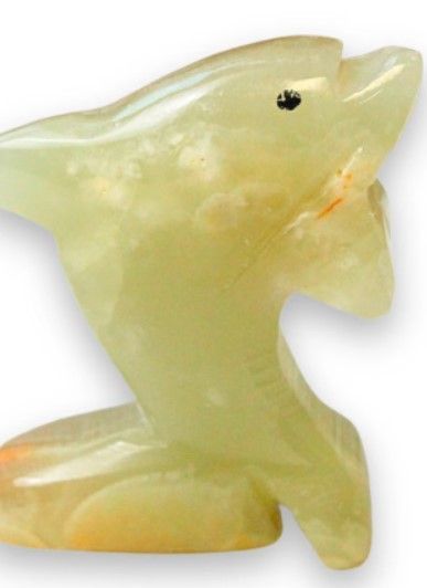 Aragoniet Dolfijn Beeldje (Onymarmer)