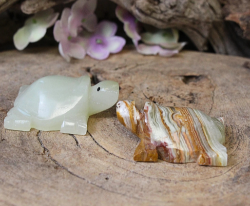 Aragoniet / Onyxmarmer Edelsteen Schildpad - 5.3 cm