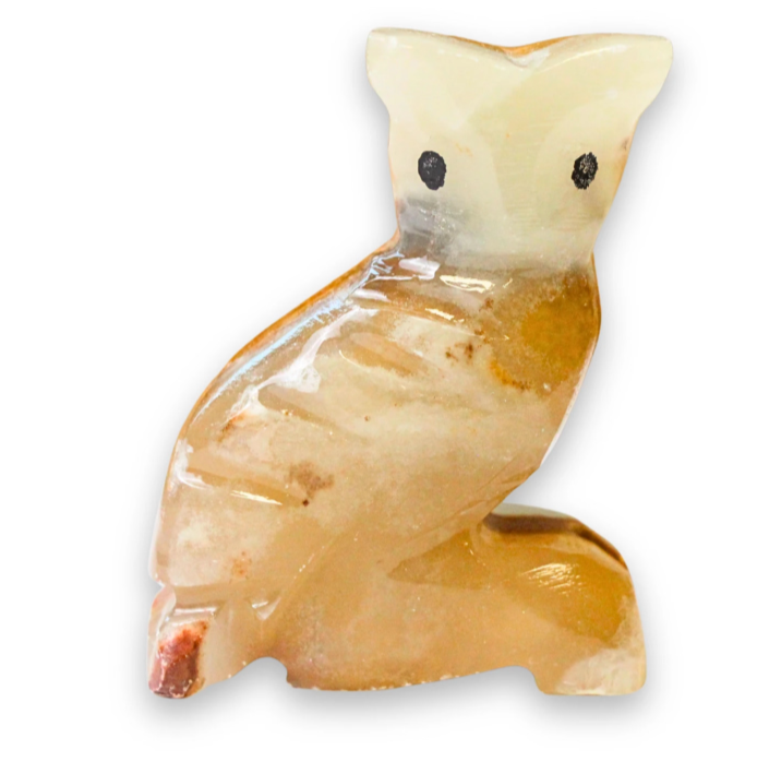 Aragoniet / Onyxmarmer Edelsteen Uil - 5.3 cm