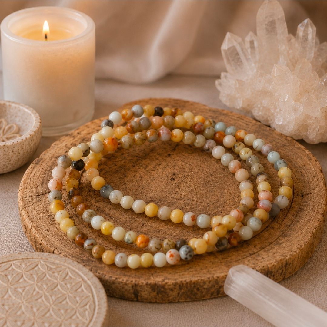 Armband Agaat / Diverse Lichte Kleuren - Kralen 4 mm