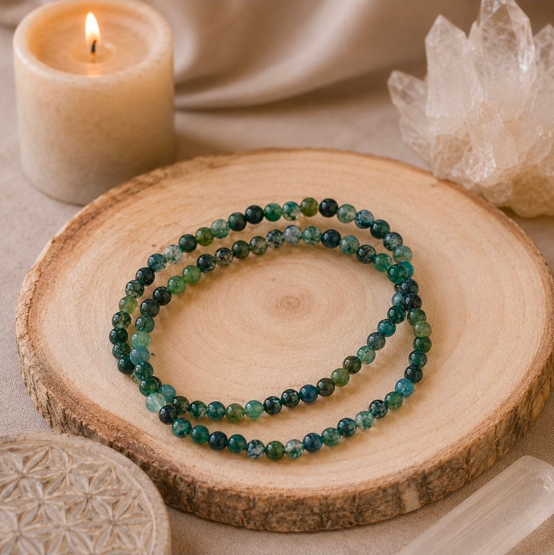 Armband Agaat Mos groen (Mosagaat) - Kralen 4 mm