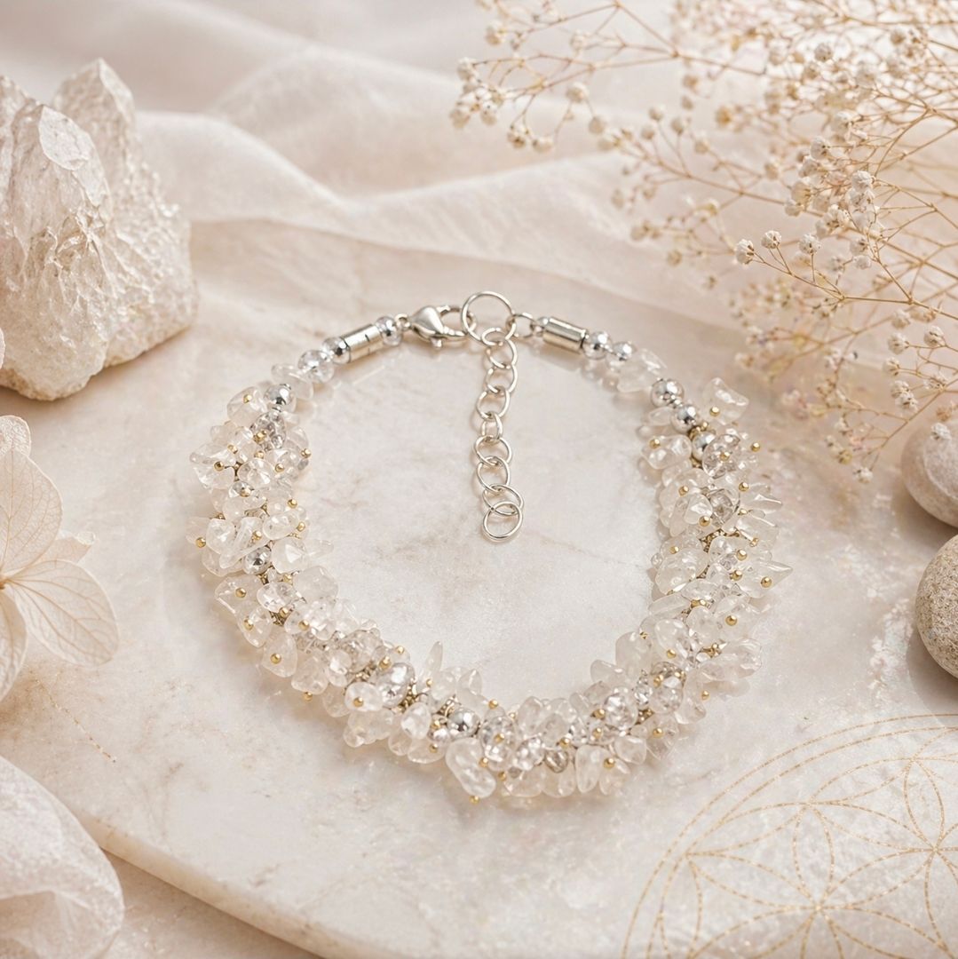Armband Bergkristal - Split Kralen met sluiting