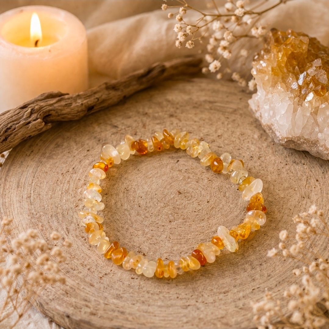Armband Citrien - Split Kralen (geboortesteen november)