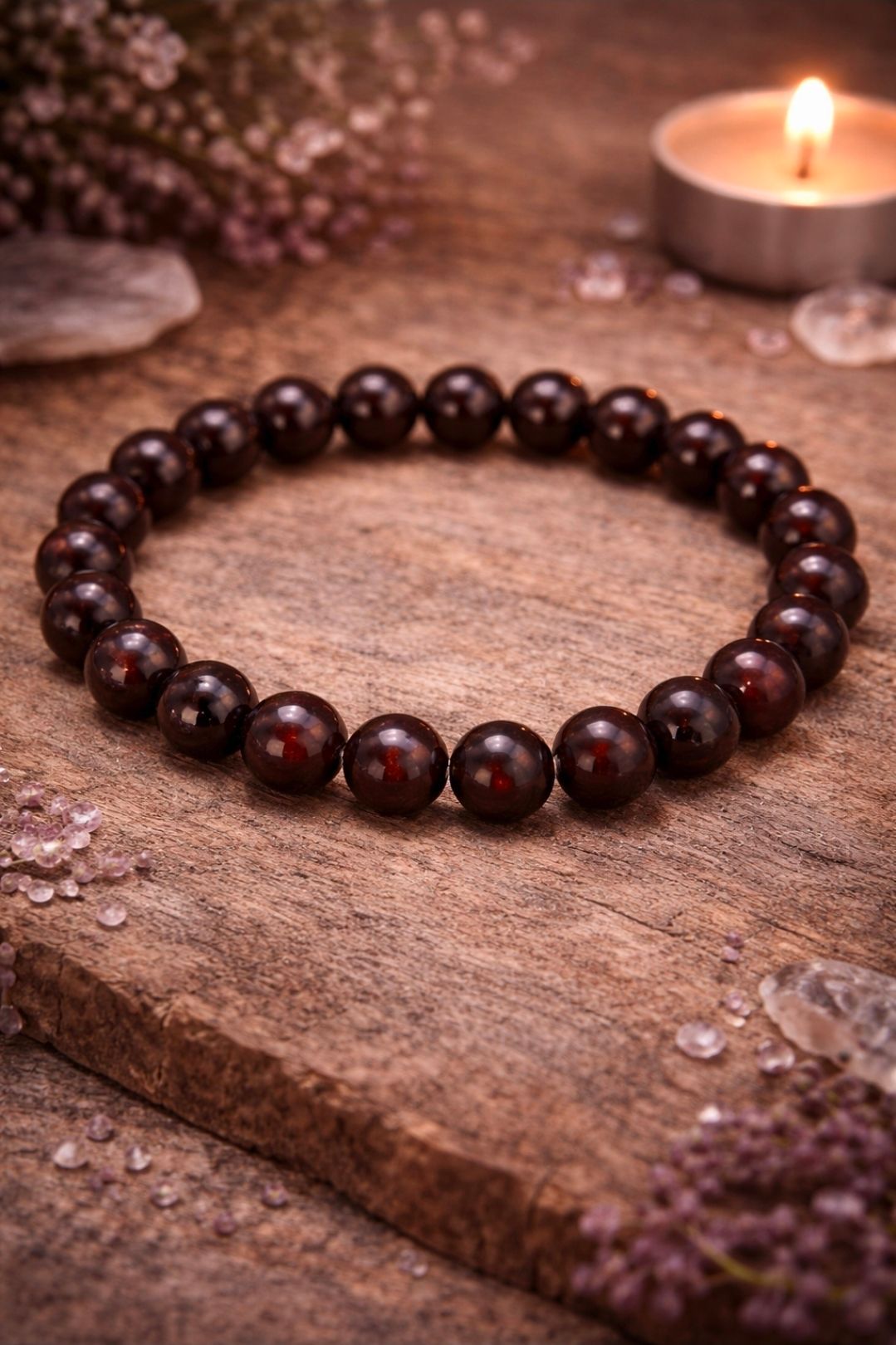 Armband Granaat - Kralen 8 mm (geboortesteen januari)