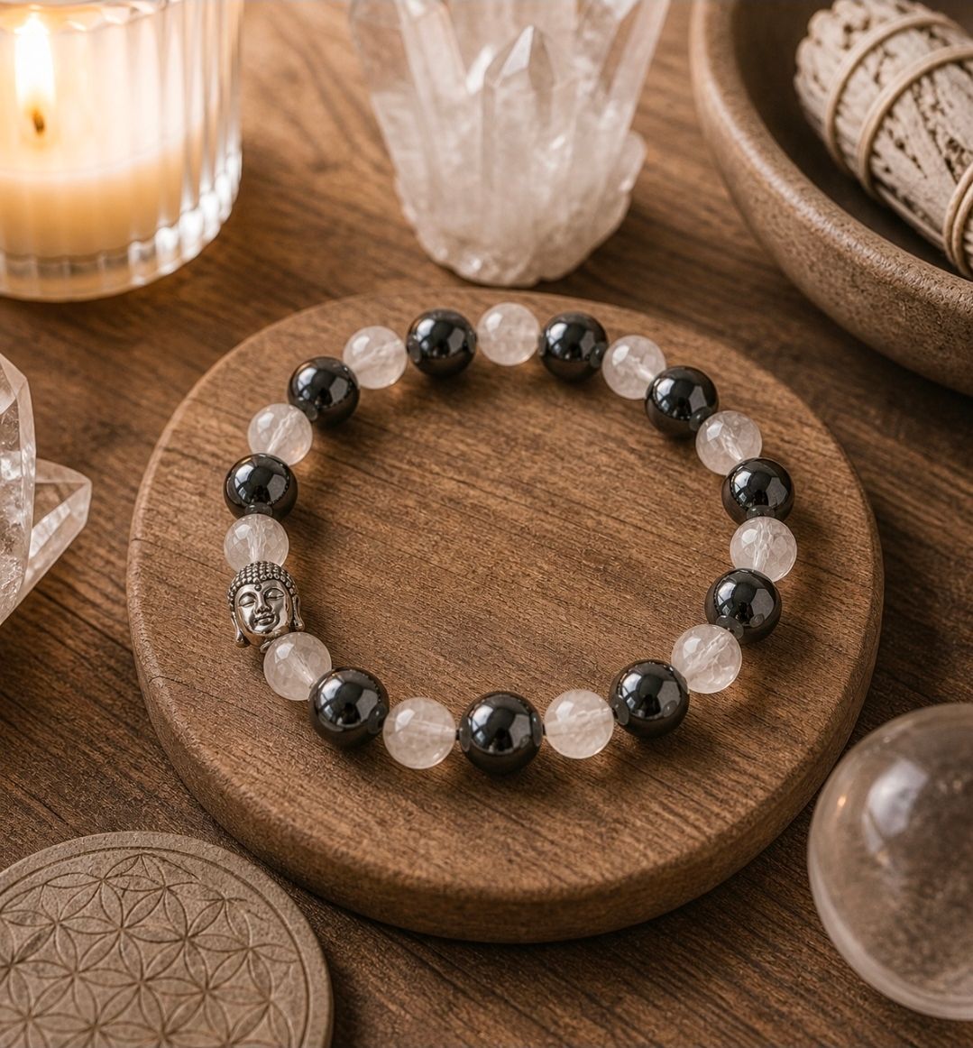 Armband Hematiet - Kralen + Boeddha kraal