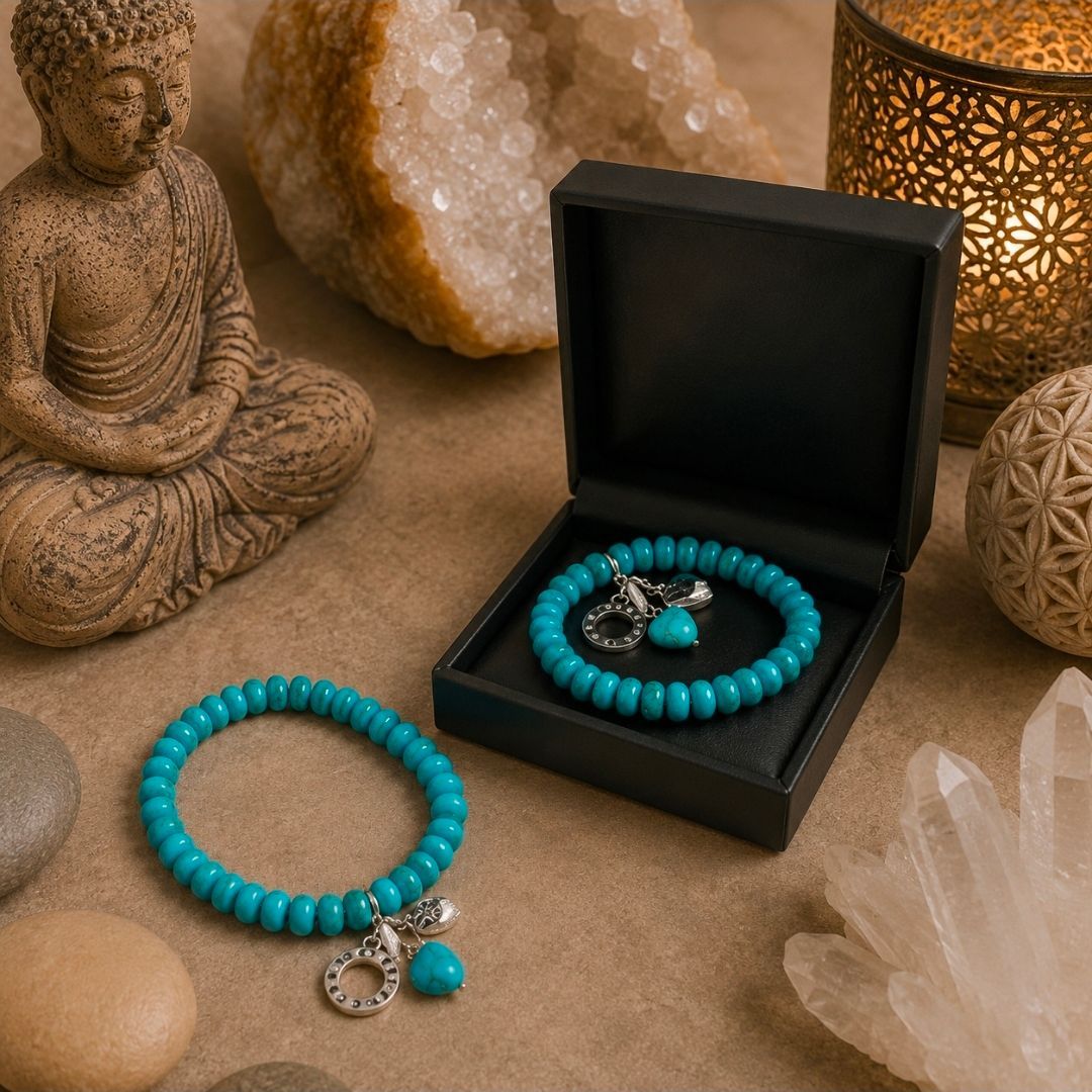 Armband Howliet Blauw Rond  + 3 Bedels