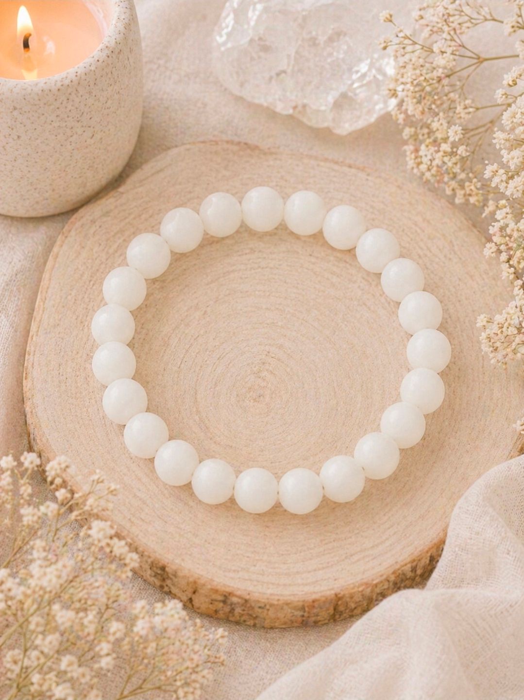 Armband Jade Extra Wit, versie 2 - Kralen