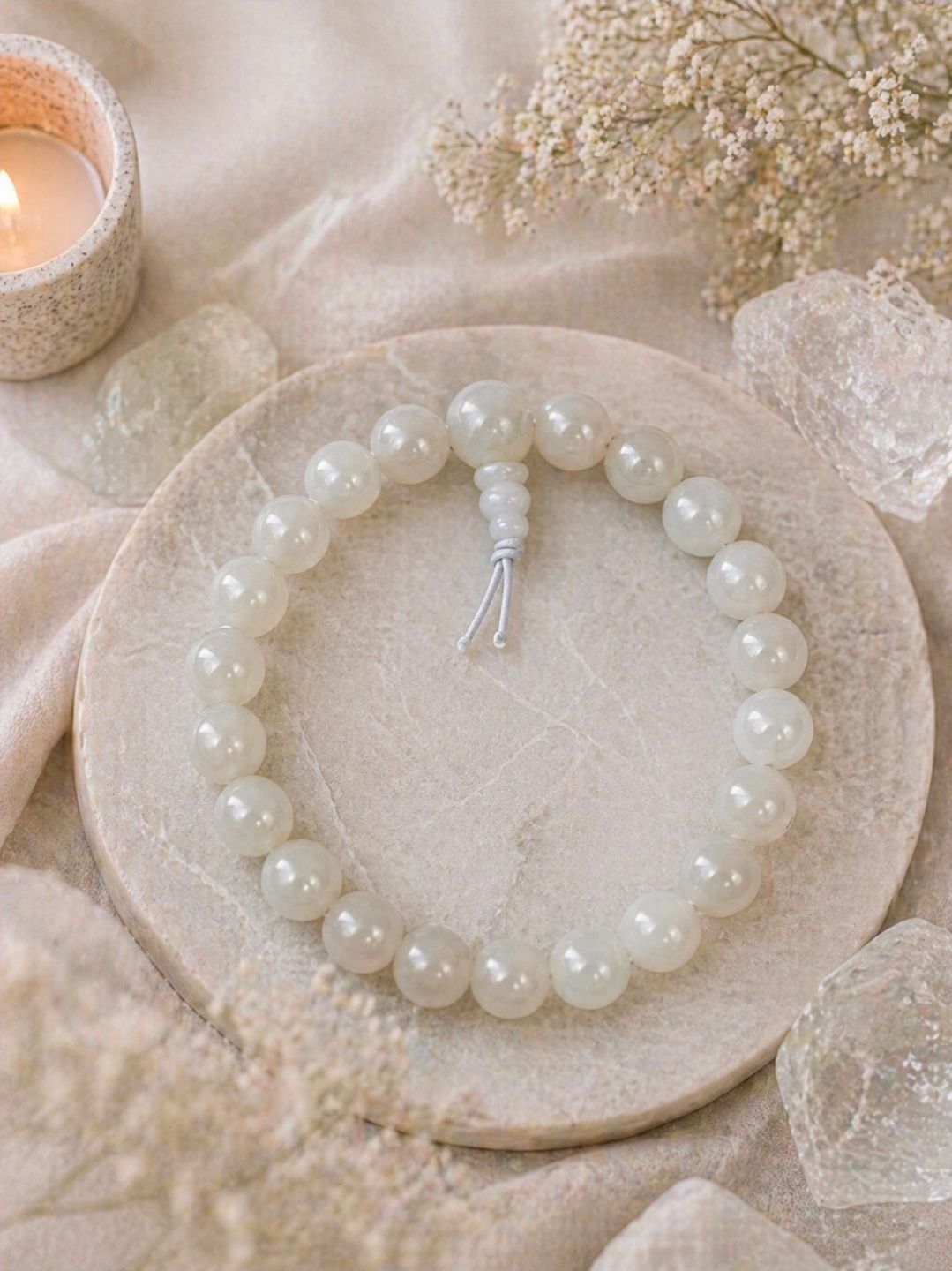 Armband Jade Wit - Kralen / Versie 1