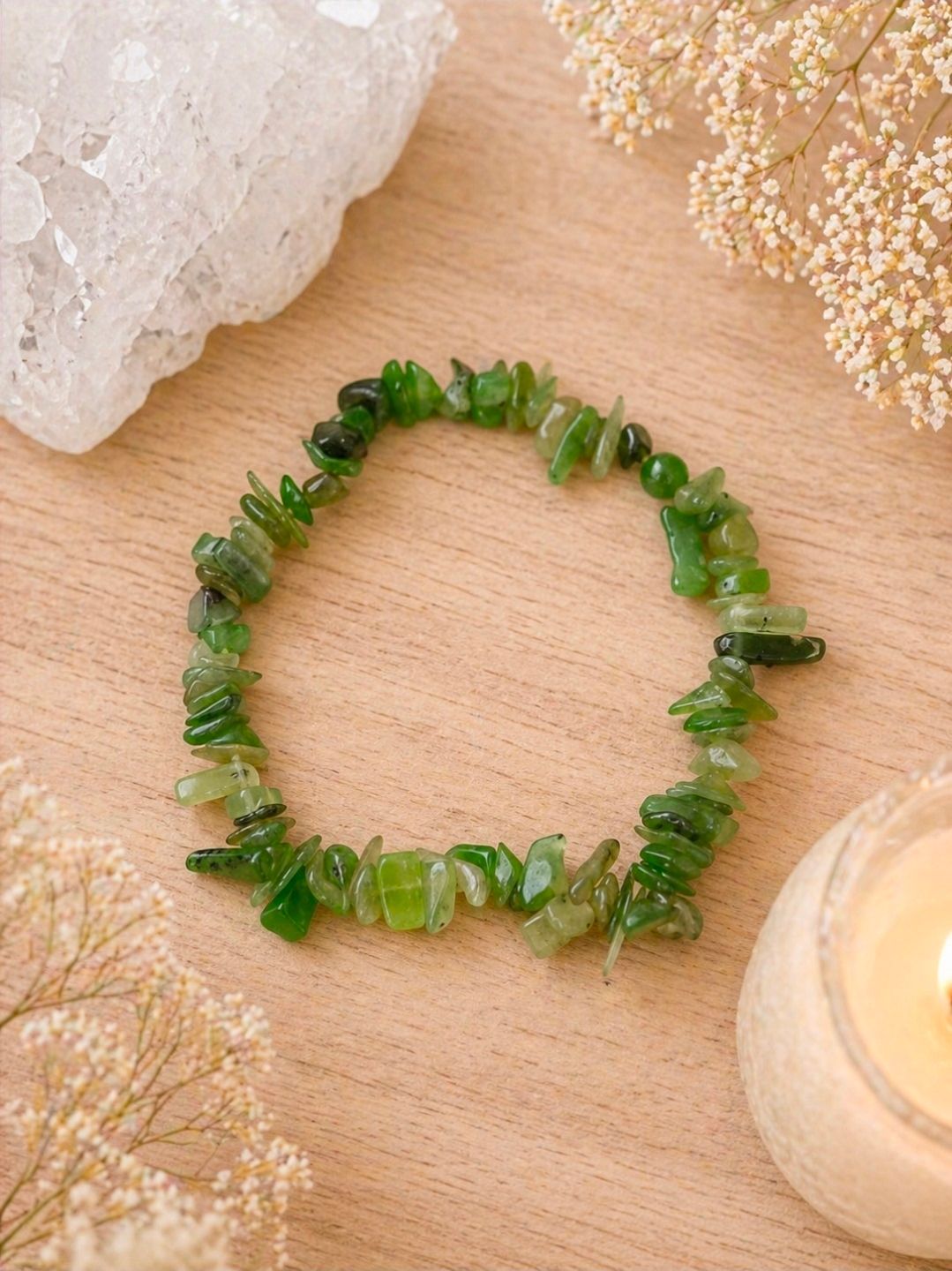 Armband Jade donker Groen - Split Kralen
