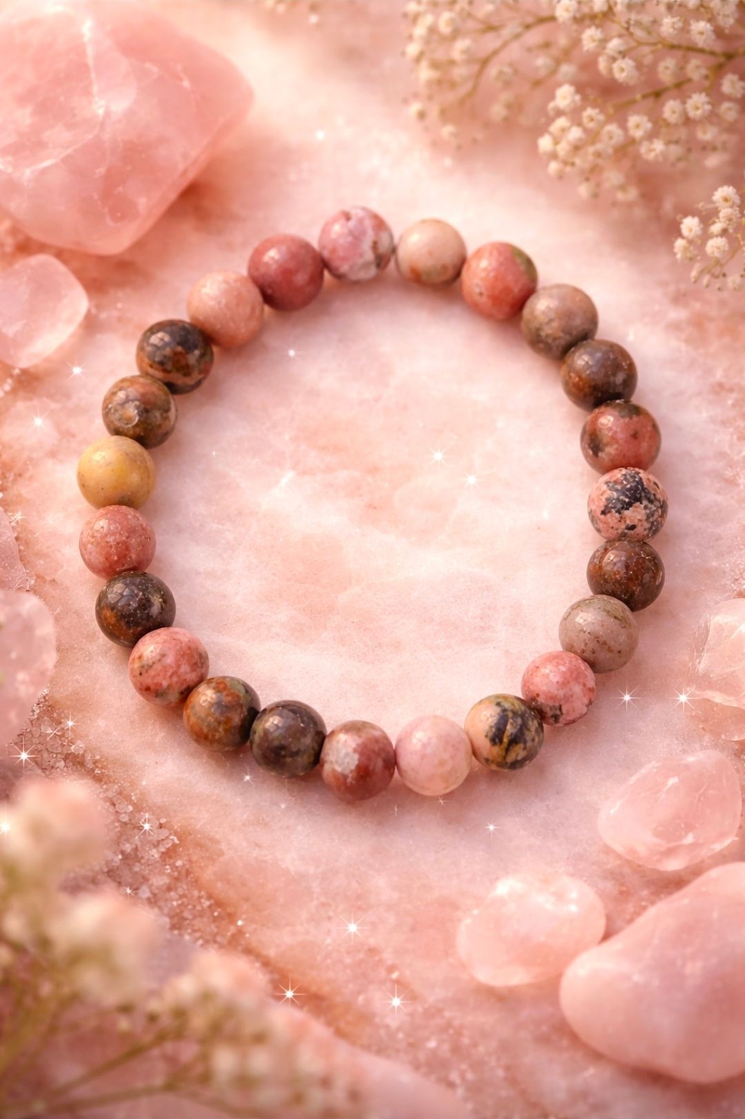 Rhodonite Bead Bracelet
