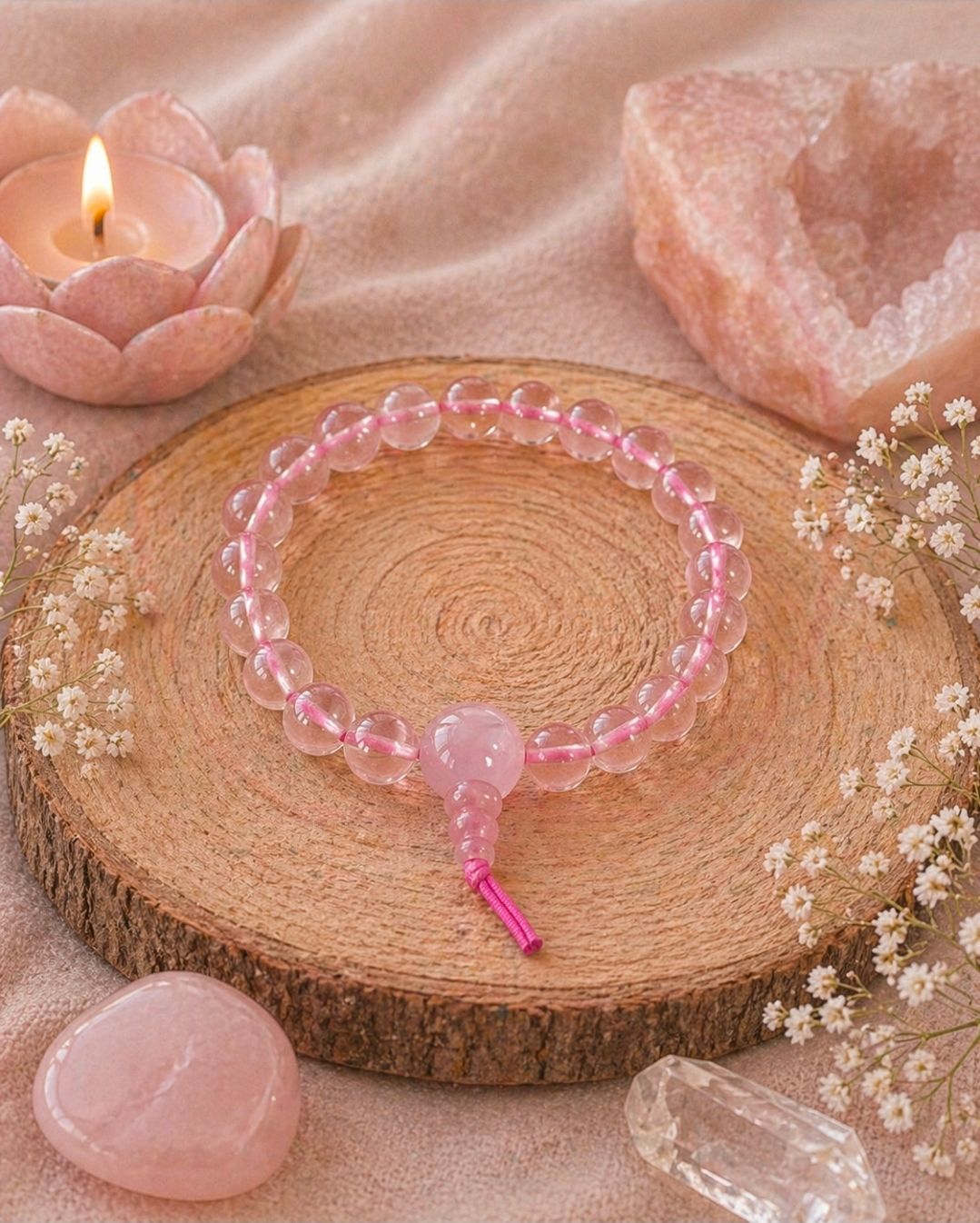 Armband Rozenkwarts - Kralen