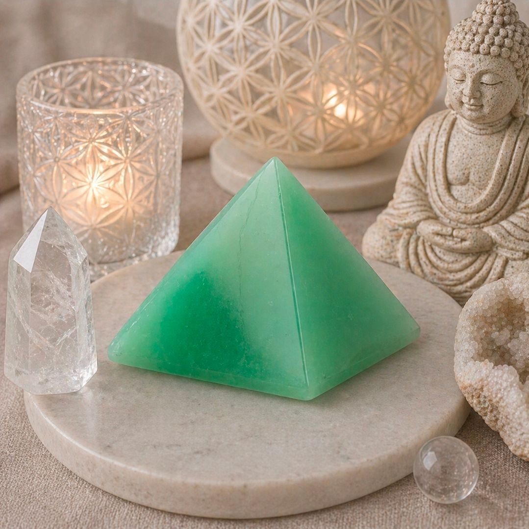 Aventurine green gemstone pyramid 3.5 cm