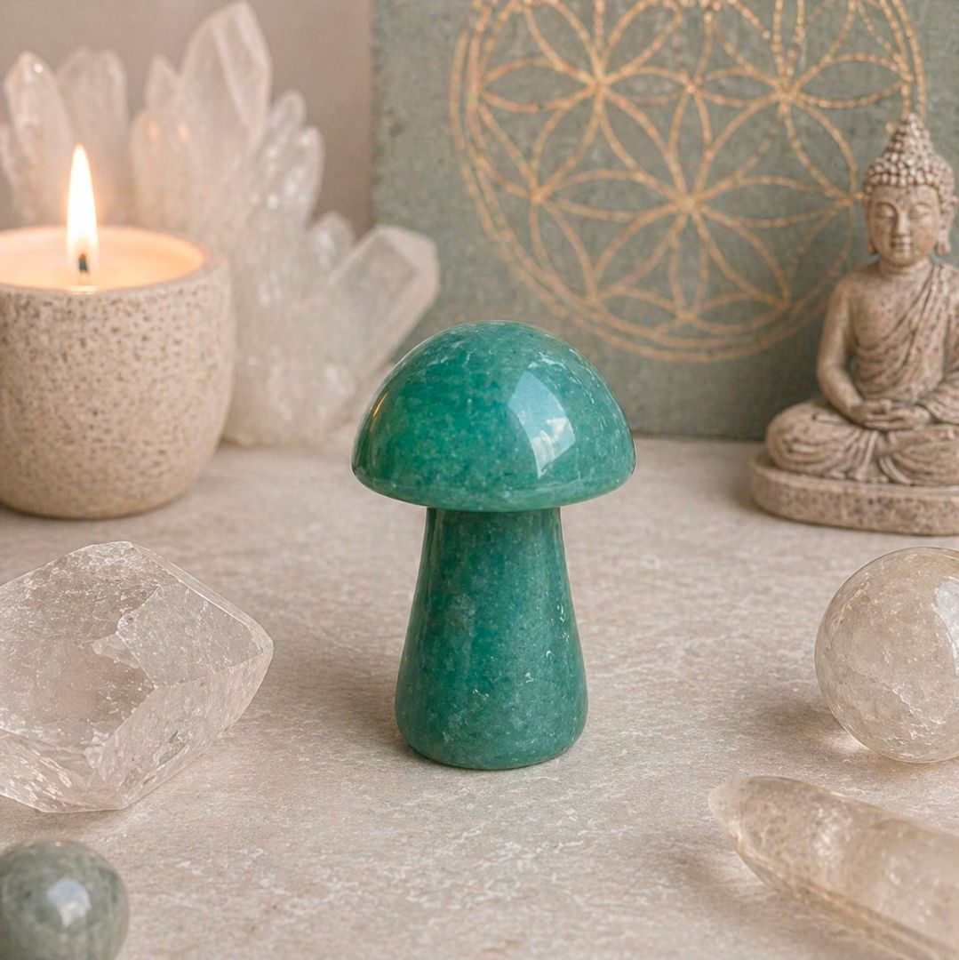 Aventurine Massage Mushroom - 5 cm